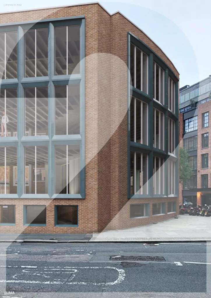 Ink Yard terracotta and brick façade, from Ahmed Attia’s portfolio