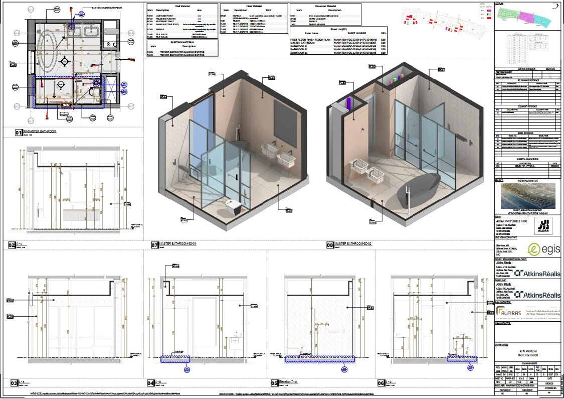 Shop drawing sample reproduced from the Al Firas BIM Team Annual Report
